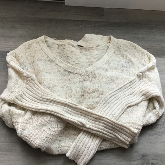 Free People Cream V-Neck Sweater - Picture 8 of 8